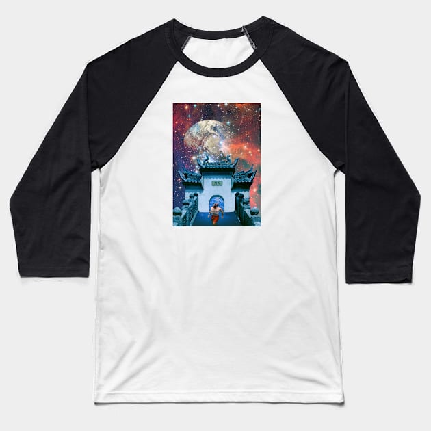 Tokyo Space Outer Galaxy Baseball T-Shirt by JeffDesign